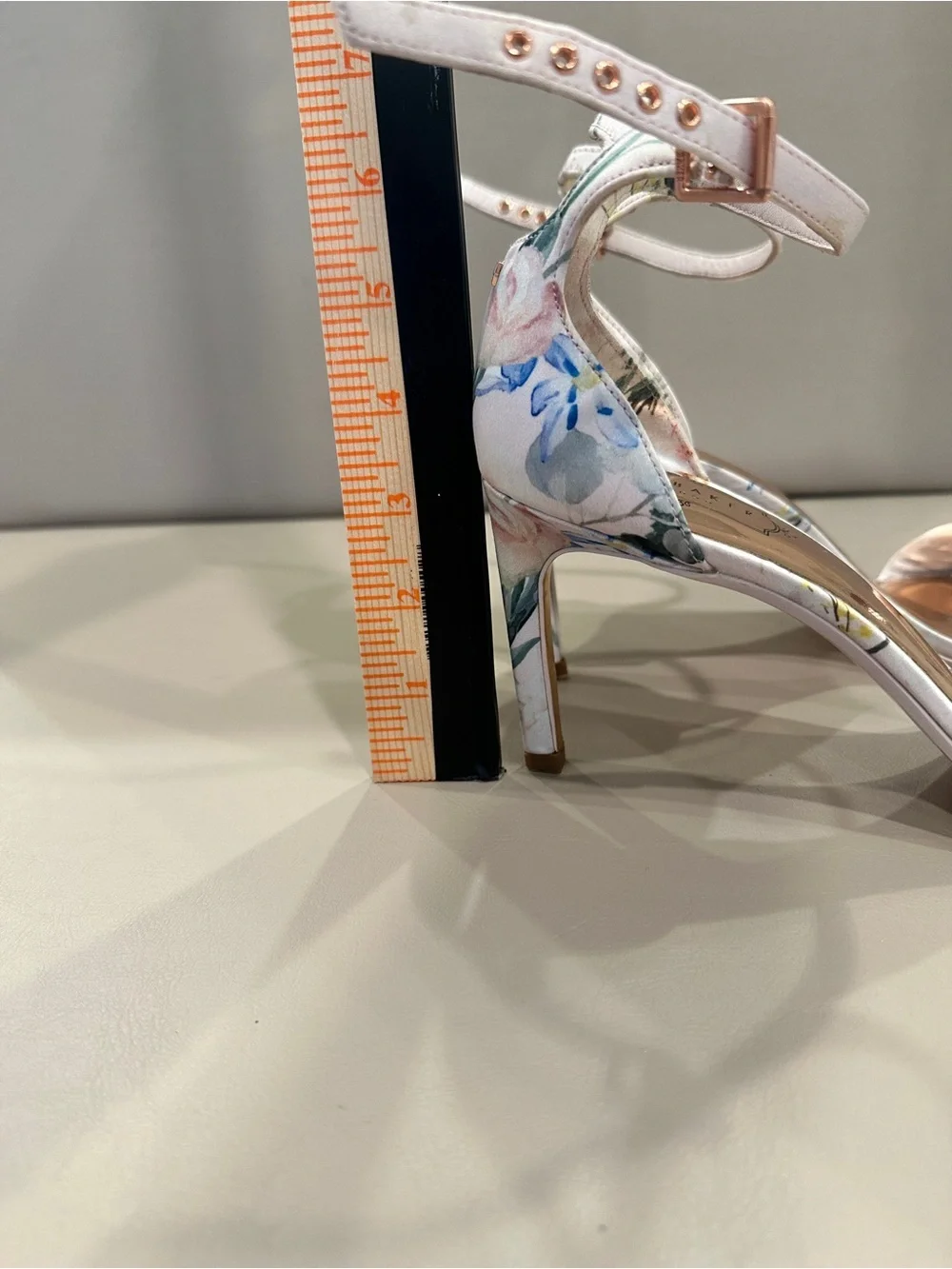 Ted Baker Floral Ankle-Strap Heels in Pink and Blue